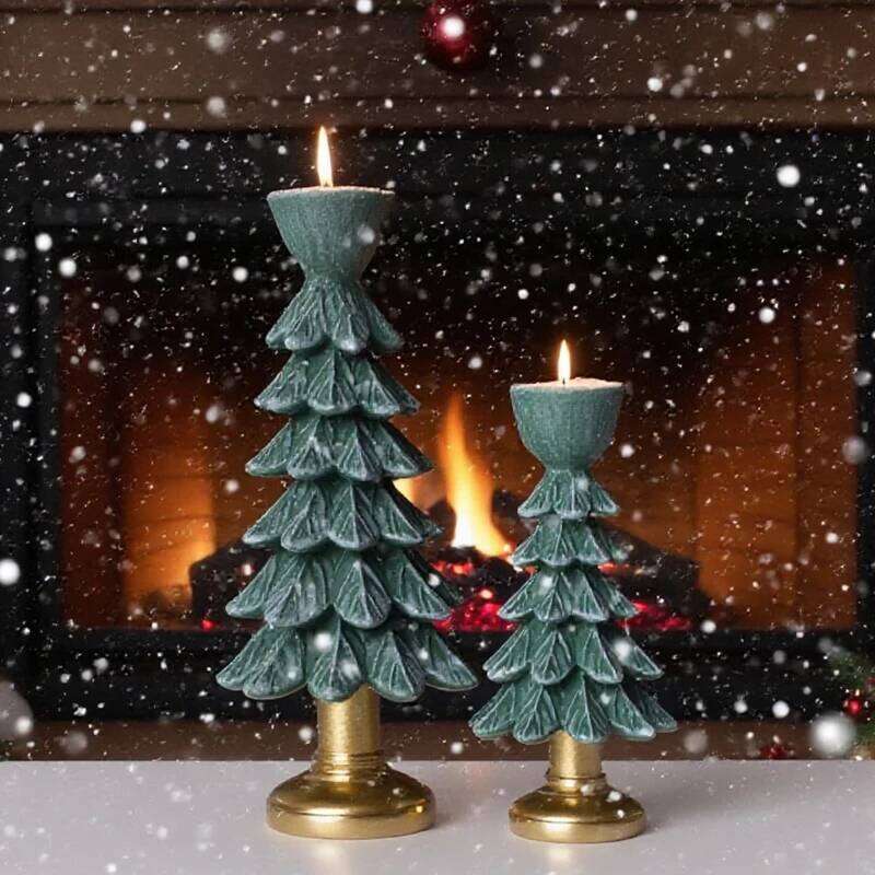 Tree Candle Holder, Creative Holiday Resin Craft, Christmas Atmosphere Decoration Ornament H260310