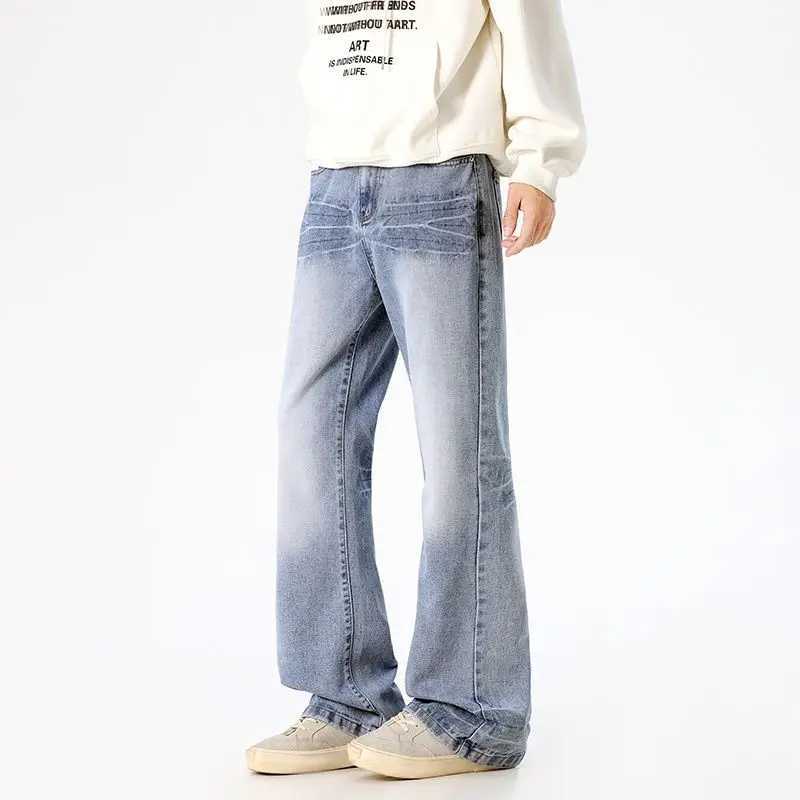 Straight Leg Jeans Casual Wide Leg All Season Wash Floor Mopping Retro Mens And Womens Loose Straight Leg Pants M260310