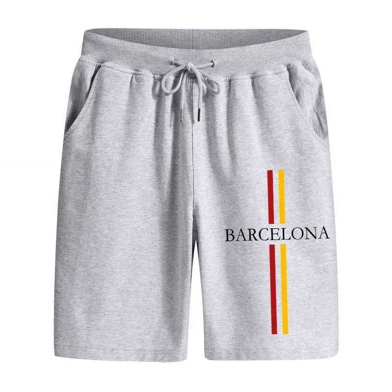 Man Casual Fashion Walking Shorts Summer Classic Barcelona Printed Shorts Male Home Outdoor Cool Soft Knee Length Pants N260310