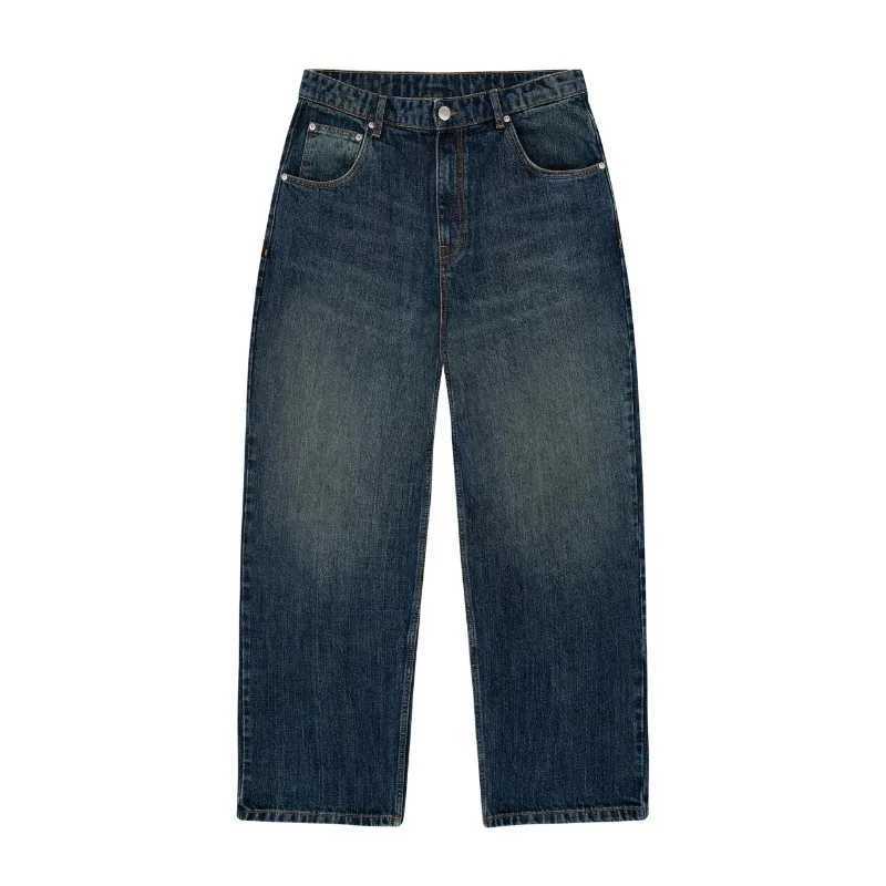 Harajuku Flower Woman Embroidery Baggy washed jeans Y2K Vintage 2000s streetwear American Gothic Pants Men Women wide leg pants M260310