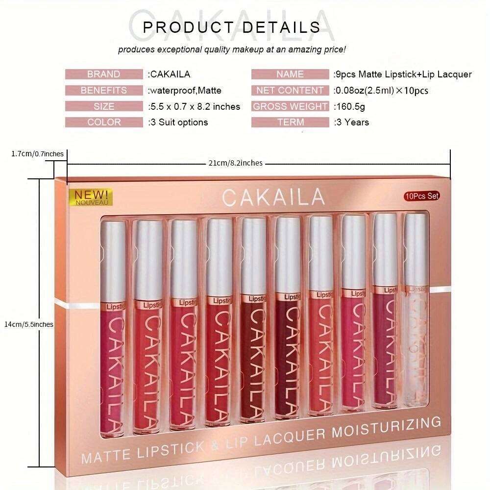 10pcs Liquid Lipstick Oil Set, Matte Long-Lasting Non-sticky Waterproof Cute Bunny Lip Gloss Kit, Y2K Makeup Christmas Gift Z260310
