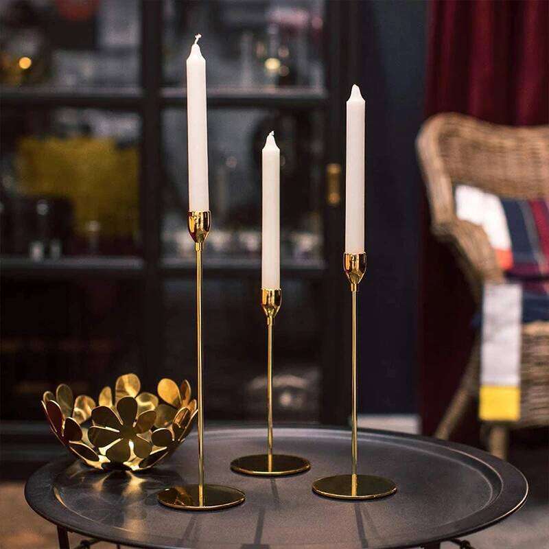 European Style Metal Candle Holders Simple Wedding Decoration Bar Party Living Room Decor Home Table Candlestick H260310