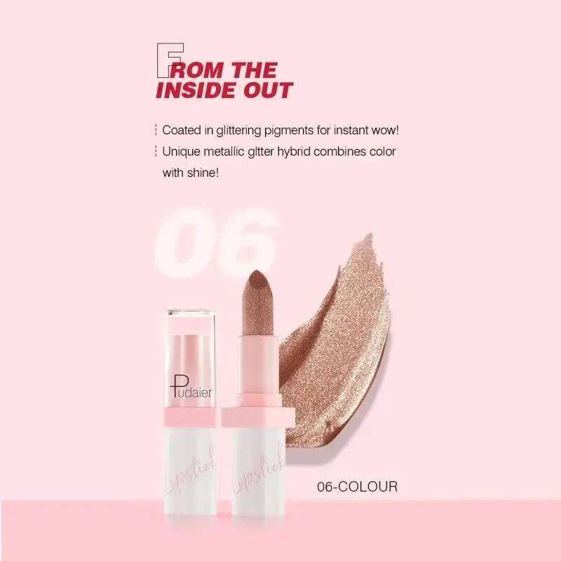 Shimmery Diamond 10 Shades Waterproof Glittery Non Transfer Red Lip Tint Smooth Long Wear Pearly Lipstick Z260310