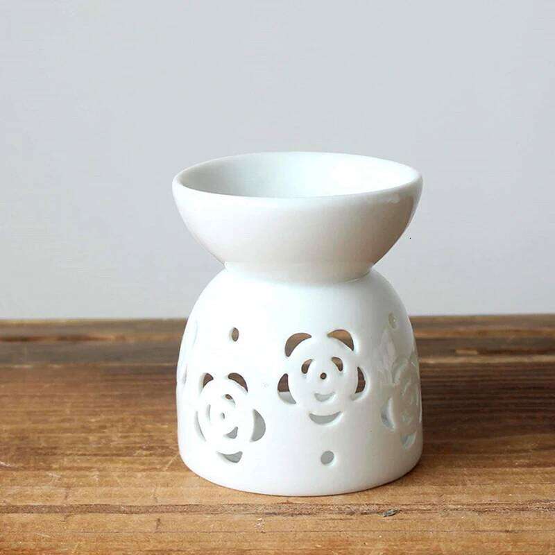Ceramic Aroma Handmade Hollow Flower Pattern Essential Oil Burner Candle Lamp Many Style HomeOffice Crafts Decor H260310