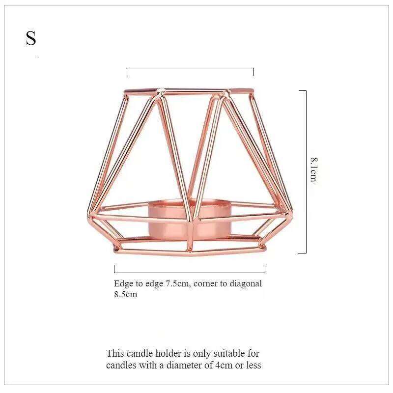 Metal Ornaments Container Polygonal Geometry Iron Candlestick Handicraft Simple Aromatherapy Candle Base H260310