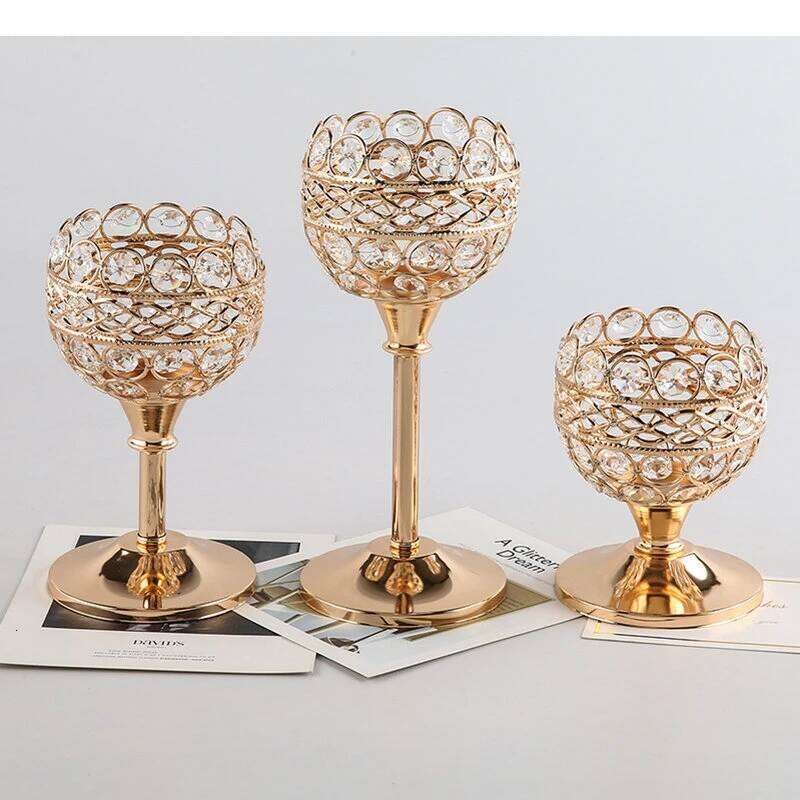 Delicate Glass Candlestick Metal Stand Modern Candles Ornament Candelabros Romantic Home Decor Candle Holders Wedding Decoration H260310