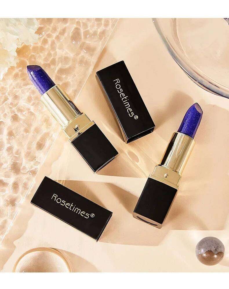 Color Changing Blue Rose Lipstick - Mood Balm Long Lasting Non-Transfer Kiss Proof Lip Makeup Z260310