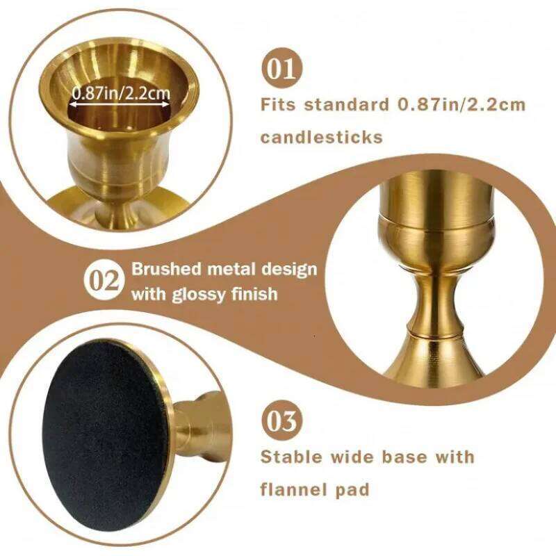 Metal Holder - Tapered Holder, Christmas Valentine's Day Decor, Small Candle Stand & Wedding Decor H260310