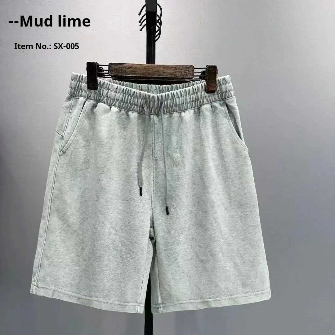 2025 Mens Casual Worn-out Washed Shorts for Spring and Summer Loose Solid Color Fashionable Streetwear Simple and Trendy N260310