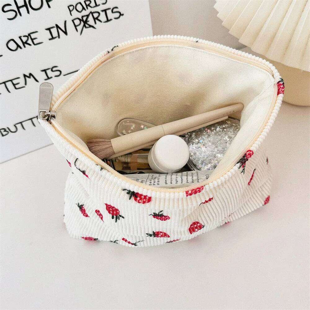 Makeup NEW SIMPLE corduroy SMALL PUT IN WASH BAG LARGE capacity women 's skincare storage bag A-DH XJ260310