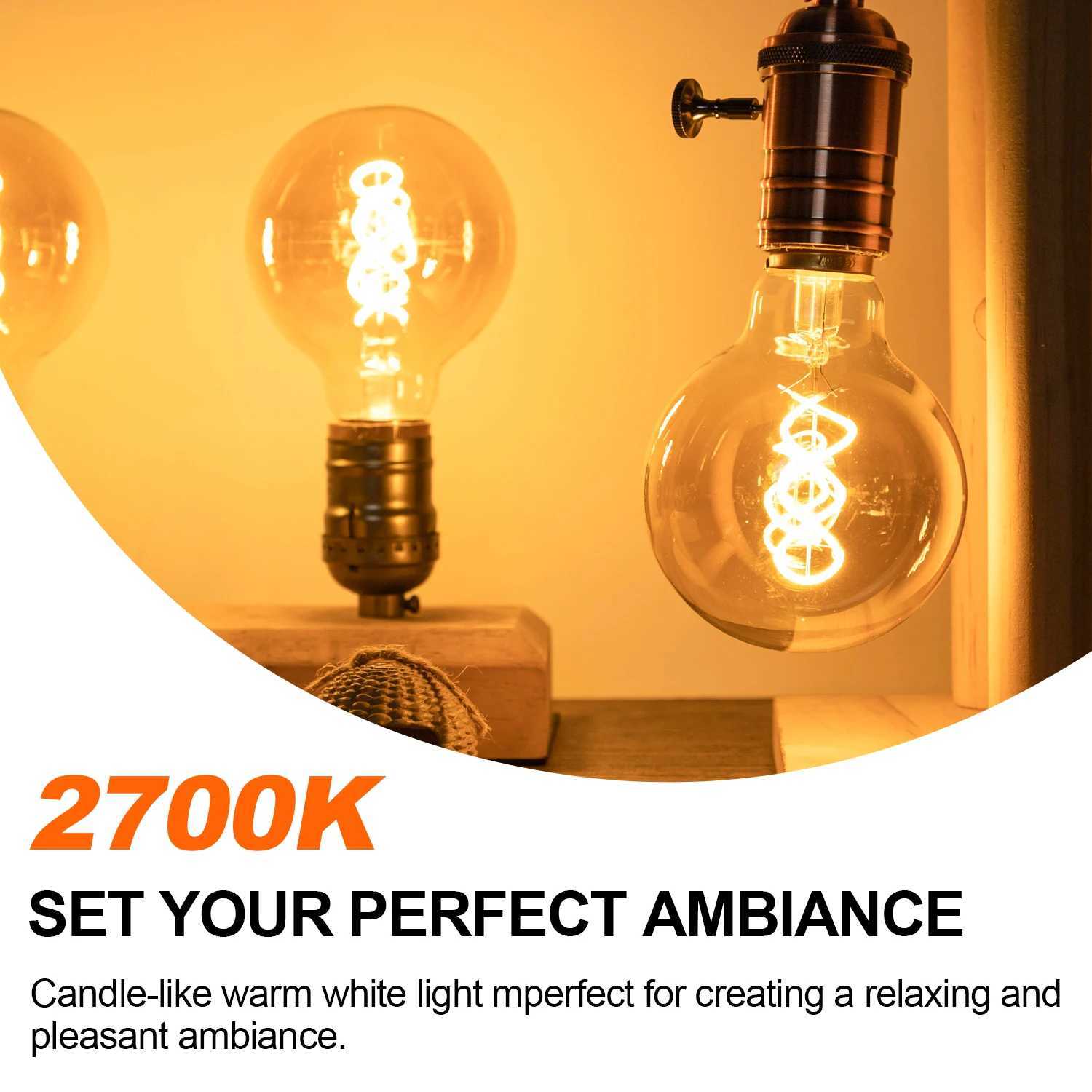 Retro Edison Bulb E27 220V G80 ST45 T185 T300 G40 Ampoule Vintage Led Light Bulb Incandescent Lamp Filament Light Bulbs Decor H260310