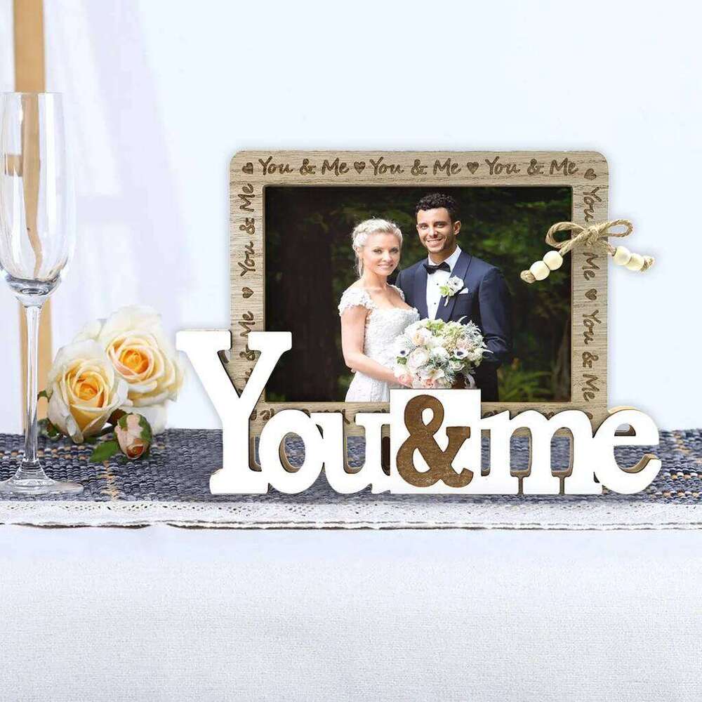 1PC Wooden Crafts for Wedding Love Father's Day Papa Picture English Letter Photo Frame Table Decor H260310 - view 5