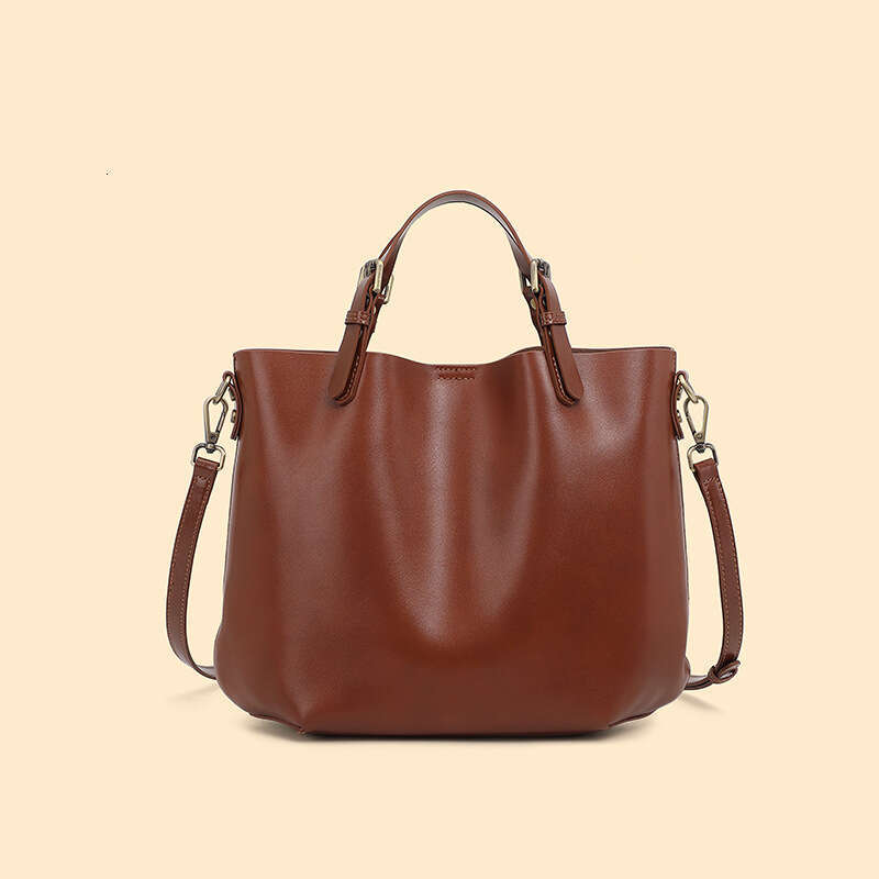 Luxury Shoulder Bags Totes Hobo Top Layer Cowhide Simple Large Capacity Commuter Tote Versatile High End Feel Handheld Crossbody Bucket Bag For Women 
