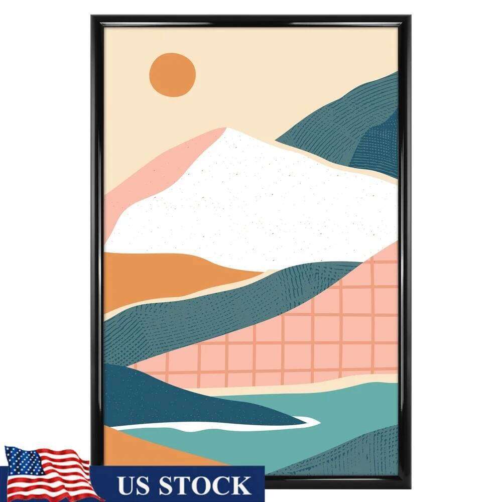 20x30 Rounded Poster Art Prints Photos Lightweight Black Frame Vertical Horizontal Display Gallery Wall Decor H260310