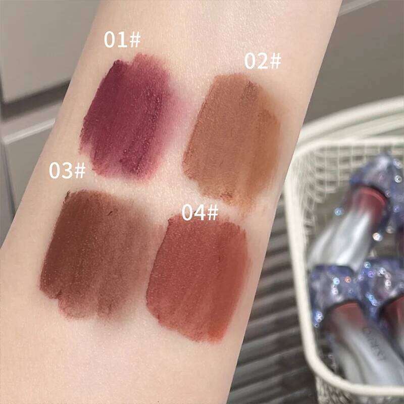 QIBEST Ice Diamond Matte Mud Soft Fog Brown Stain Lipgloss Waterproof Lipstick Easy To Wear Makeup Lip Tint Korean Cosmetics Z260310