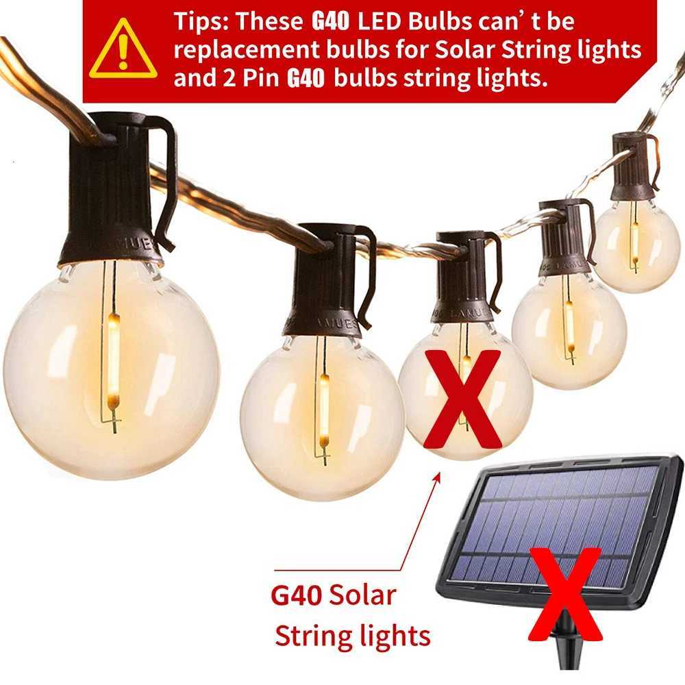 Plastic LED Filament Bulb E12 Screw Socket Shatterproof G40 220V 110V 1W Outdoor Globe Garland String Light Replacement Bulb H260310