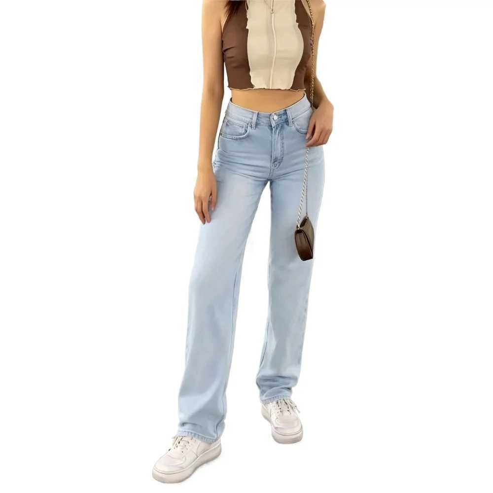 Womens High Waisted Baggy Jeans Denim Pants Y2K Aesthetic Vintage Design Loose Fit Comfortable Female Daily Casual Clothing M260310
