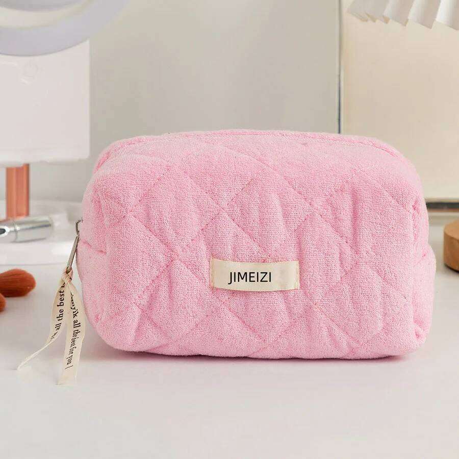 1pc/set quilted multifunctional makeup brush storage bag, cute travel toiletry bag XJ260310