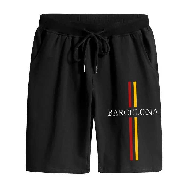 Man Casual Fashion Walking Shorts Summer Classic Barcelona Printed Shorts Male Home Outdoor Cool Soft Knee Length Pants N260310