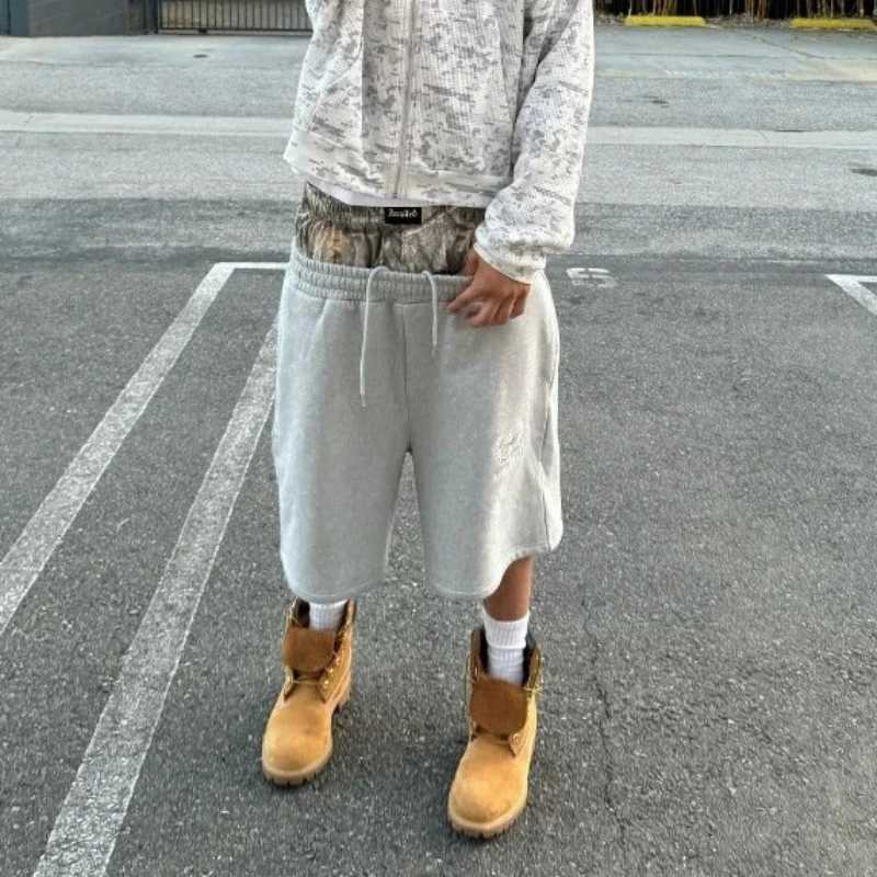 Mens oversized double-layer Gothic pants American fashion streetwear Y2K Harajuku loose fit high waist wide legs N260310