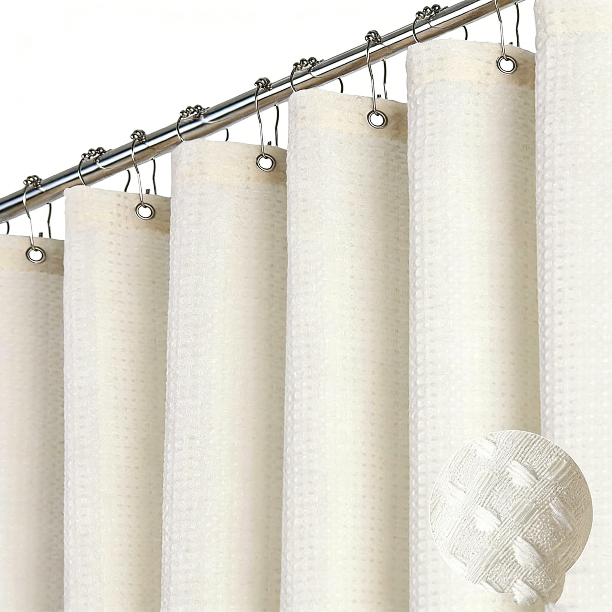 YL-38320 Plain Color Waffle Waterproof and Mildew-Resistant Polyester Shower Curtain, Bathroom Curtain, Toilet Partition Curtain, Shower Curtain