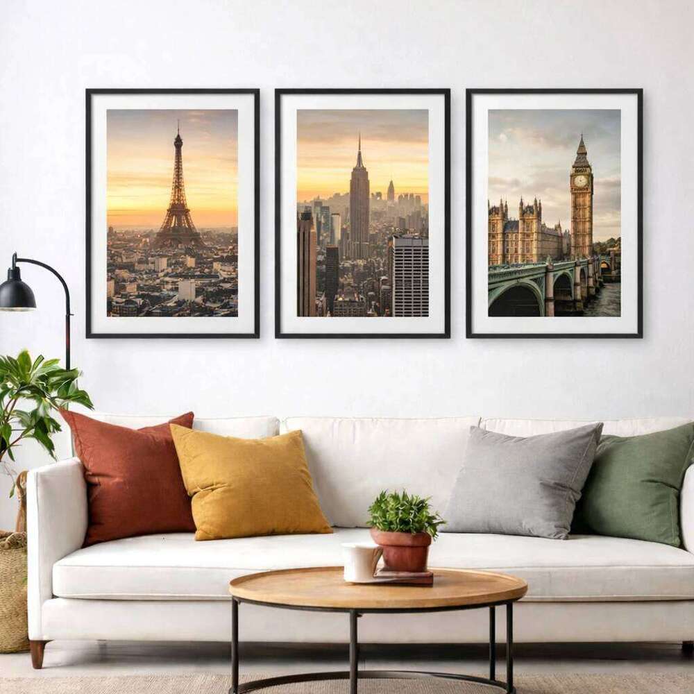 3pcs 30x40 50x70cm Picture Frames Aluminum Modern Photo Frame Black With Mat For Wall Art Mounting Canvas Print Home Decor H260310 - view 7