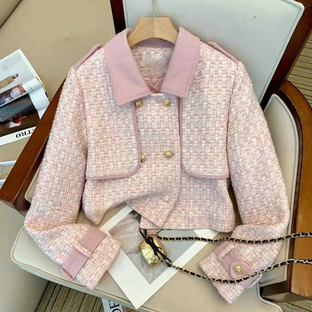 Simple Korea Y2K Commuter Small Fragrance Suit Coat Panelled High Waist Wid Leg Pants Casual Preppy England Suit TrousersT260310