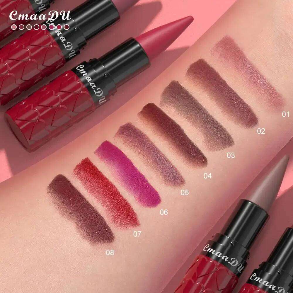 Velvet Matte Lipstick Pencil Waterproof Long Lasting Nude Red Brown Gloss Non Sticky Lip Liner Makeup Z260310