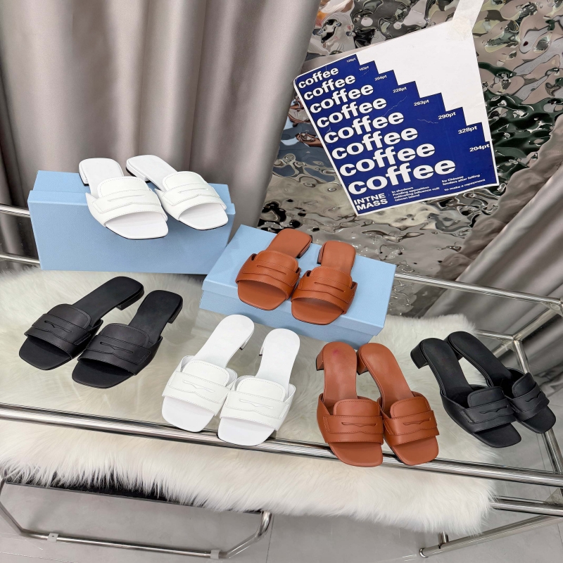 Womens beach shoes designer casual slippers fashionable womens leather shoes full leather flat heel shoes womens sizes 35-42 with box