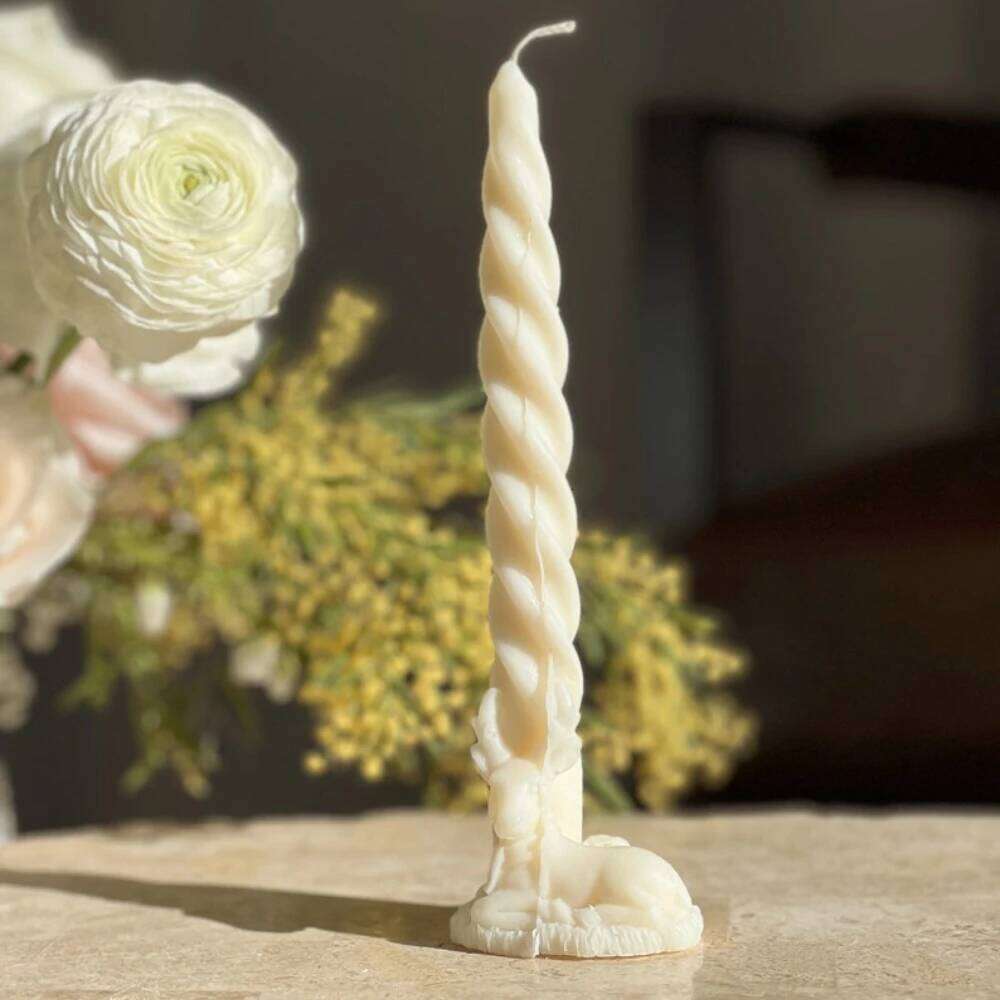 Christmas Pillar Candle Silicone Taper Column DIY Deer Santa Gingerbread Man Bear Gypsum Resin Mold Party Candlestick Decor H260310