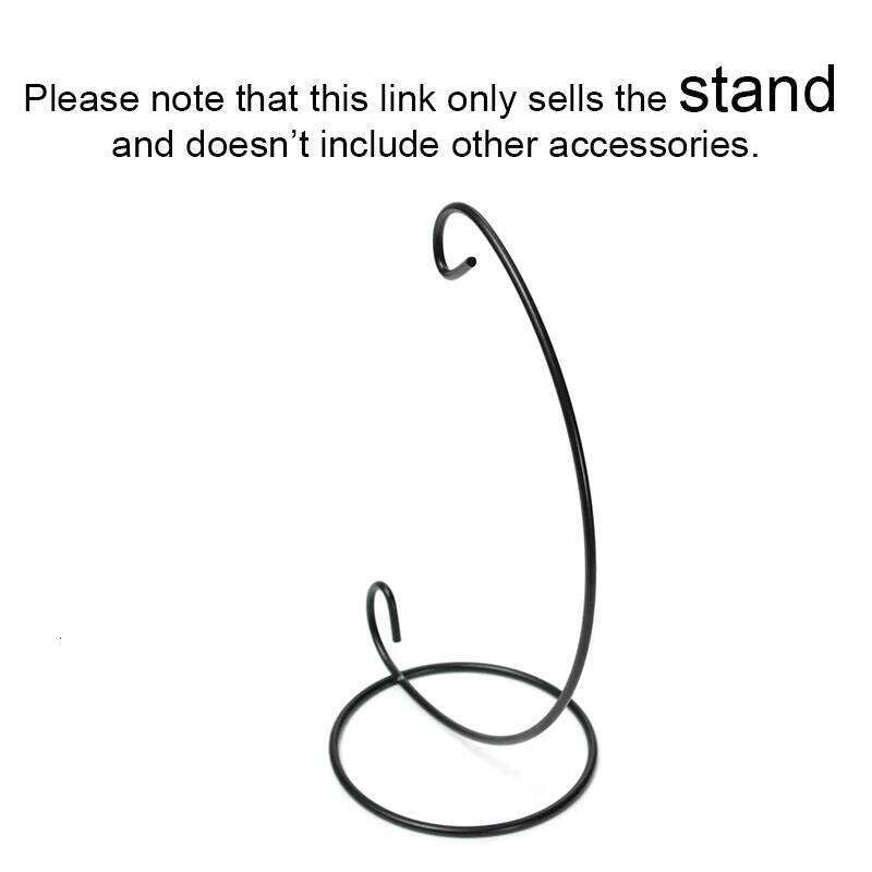 1PC Ornament Display Stand,24cm Black white Iron Hanging Stand Rack Holder with Glass ball,for Christmas and Wedding Decoration H260310