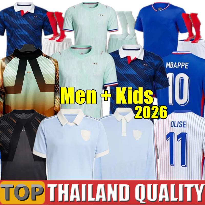 french soccer jersey 25 26 MBAPPE BARCOLA OLISE EKITIKE 2025 2026 DEMBELE francia Maillot de football shirt equipement de foot Men kids kit enfants France 120TH RUGBY