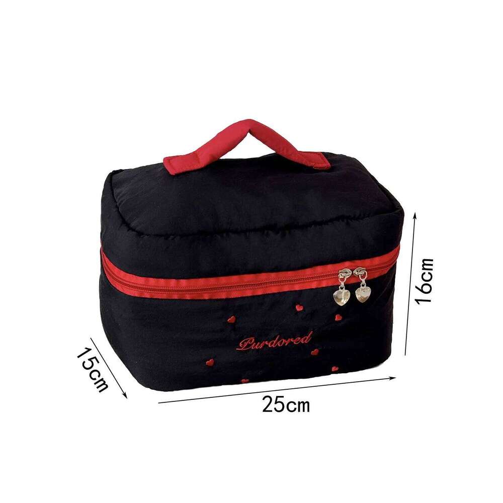 Letter Embroidery Love Women Cosmetic Bag Portable Large Capacity Ladies Toiletry Storage Bags Simple Female Handbag Makeup Case XJ260310