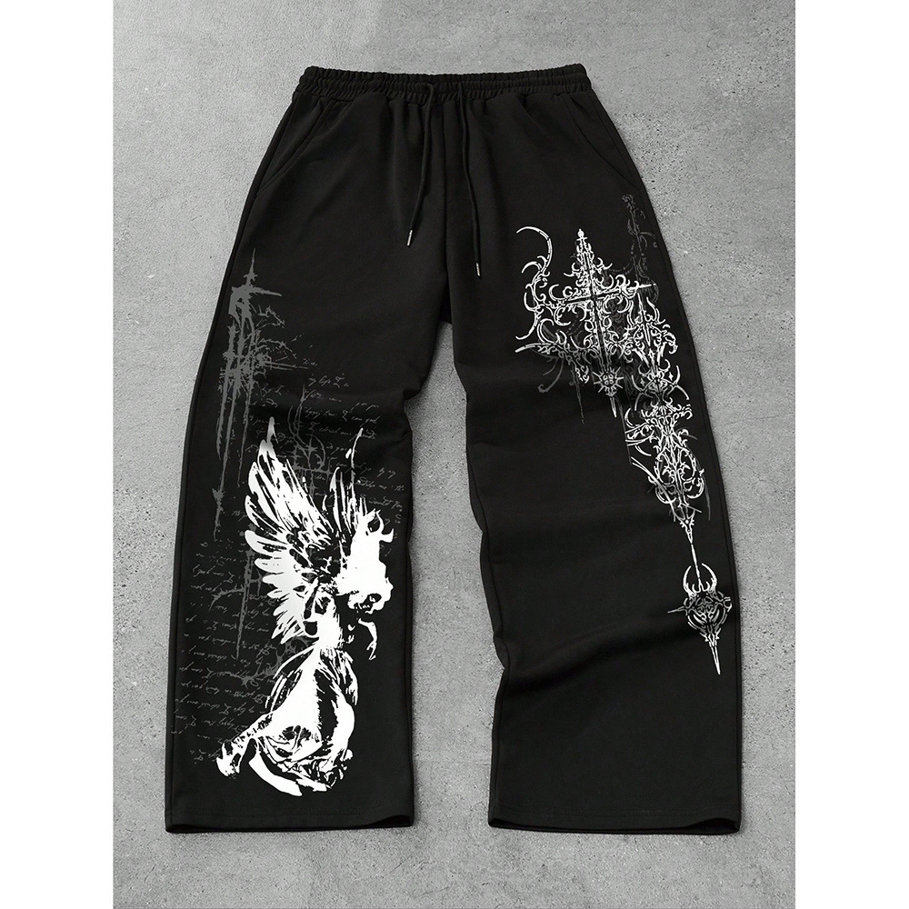 Clothes High Designer Street 2026 Hip-Hop Trendy Luxury Casual Pants For Men, New Model, Cross-Border Foreign Trade Loose-Fitting Brand Trendy Long Pa