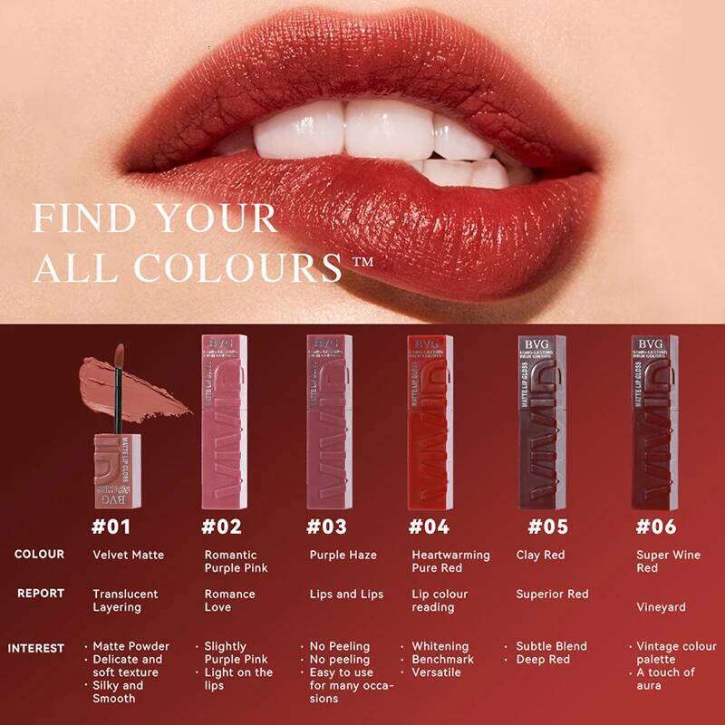 Multi-color matte lasting lip gloss non-greasy non-fading high-end warm colors rich makeup liquid lipstick Makeup New Z260310