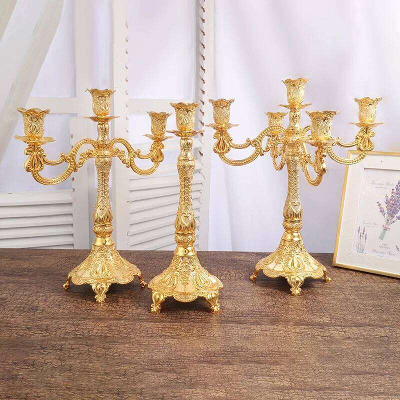 1/3/5-Candle Metal Candelabra Tall Candlestick Candle Holders for Home Decor Wedding Christmas Church Halloween Party H260310
