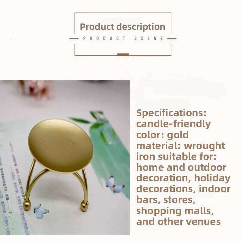 1PC New iron art holder round scented candle tray creative romantic dining table decoration desktop ornament H260310
