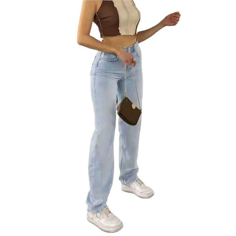 Womens High Waisted Baggy Jeans Denim Pants Y2K Aesthetic Vintage Design Loose Fit Comfortable Female Daily Casual Clothing M260310