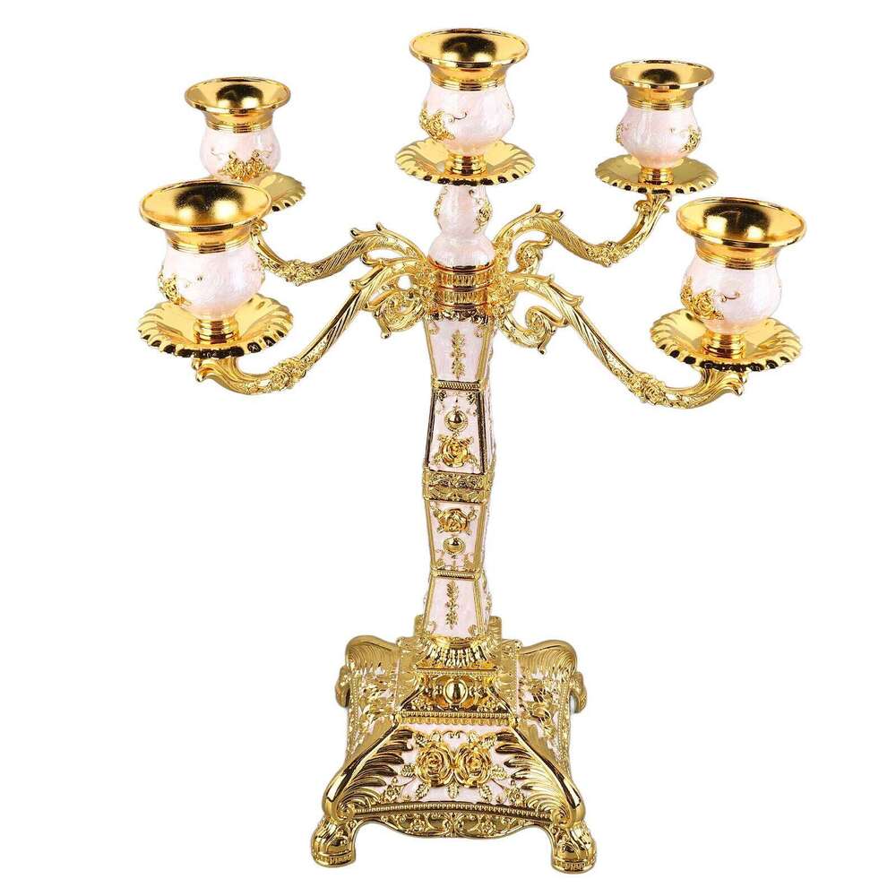 Metal Arms Candelabra European Style Retro Candlestick Romantic Candle Holder Decoration For Wedding Dinner Party H260310