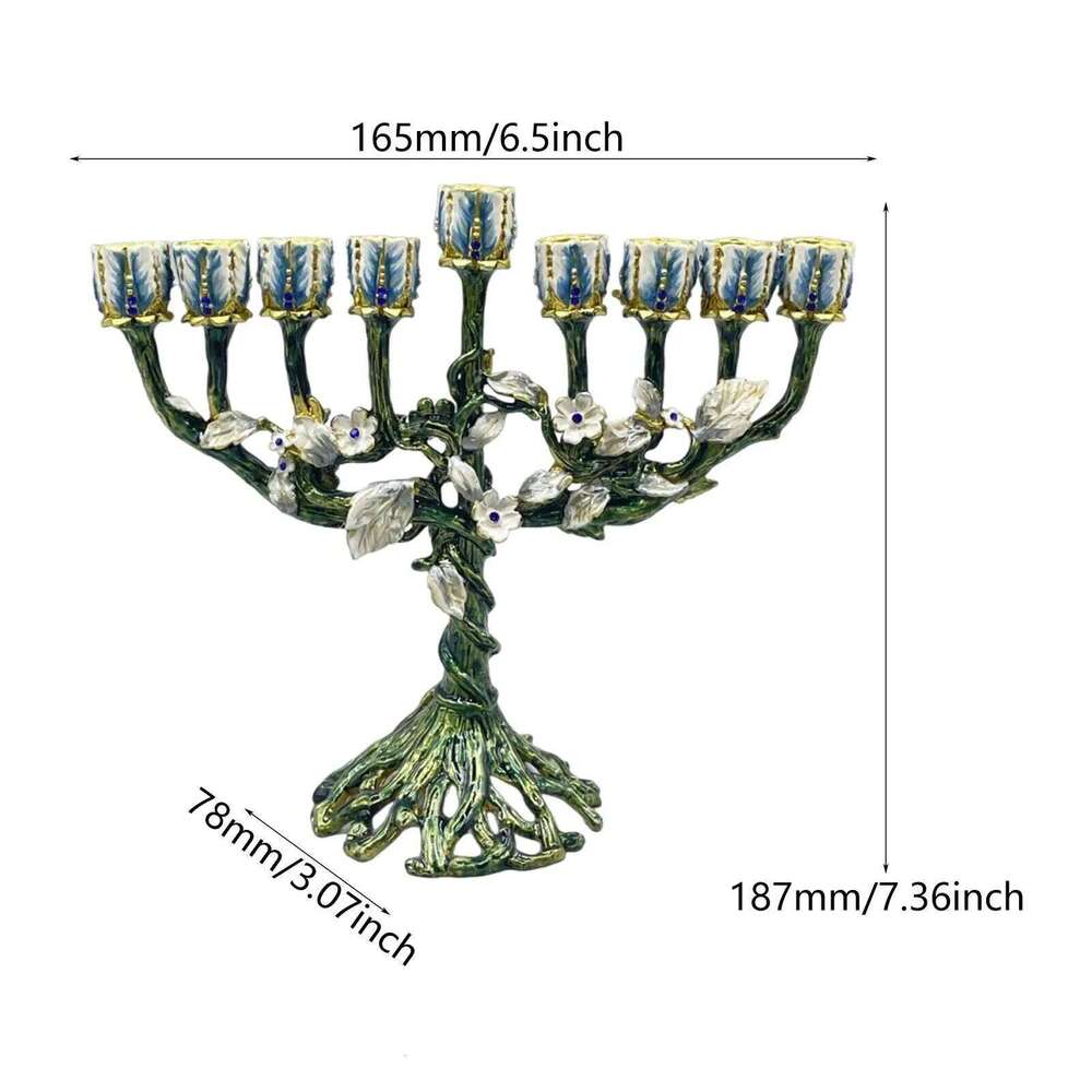Traditional Menorah Candelstick Shabbat Candelabrum Photo Prop Reusable Christmas Candelabra for Hotel Farmhouse Dining Room H260310