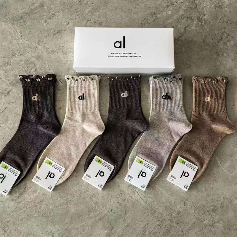 Friendly Yoga Gym Aloismness Set Women Men Clothing Set 5 Pairs Socks Breathable Trendy Designer Letter Brand Short Long Aloismness Men Women Socks Exercise Cotton