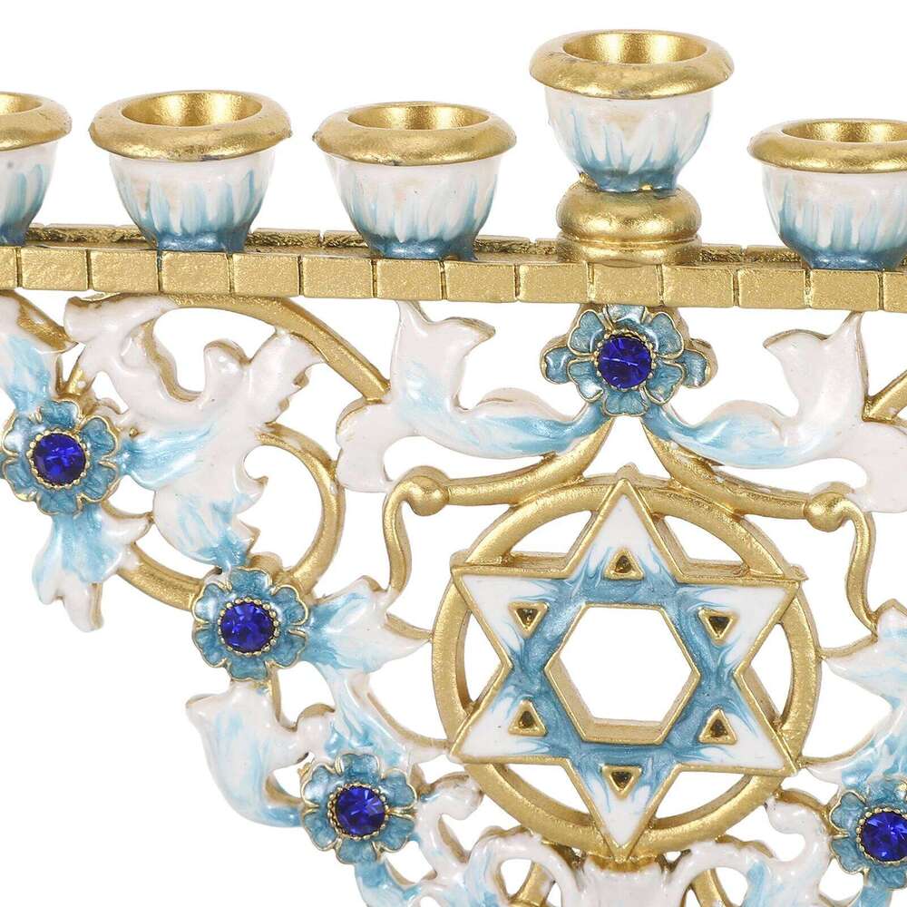 Hexagram 9 Branch Candle Holder Hanukkah Menorah Candelabrum Candlestick Stand For Christmas Party Wedding Celebration Decor H260310