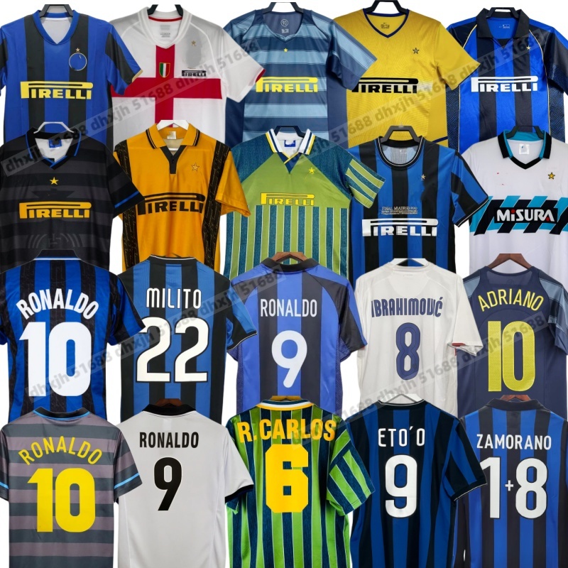 inter retro soccer jerseys 88 89 90 91 92 93 94 95 96 97 98 99 00 01 02 03 04 05 06 07 08 09 10 Ronaldo ADRIANO Stankovic Figo ZANETTI milans vintage football