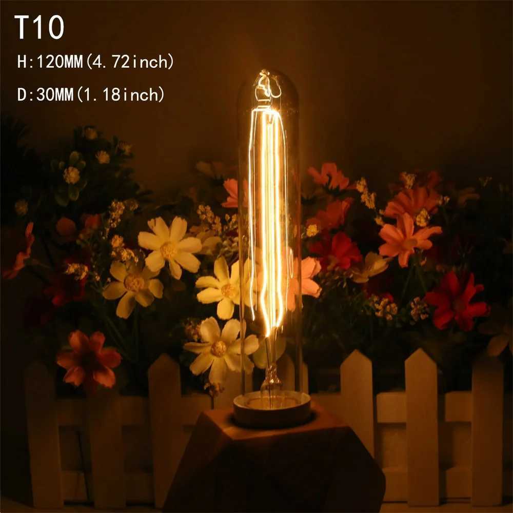 E27 Dimmable Vintage Edison Bulb Retro Lamp 40W T185 T225 T300 T45 Ampoule Incandescent Lights Filament 2700K 220V Warm White H260310