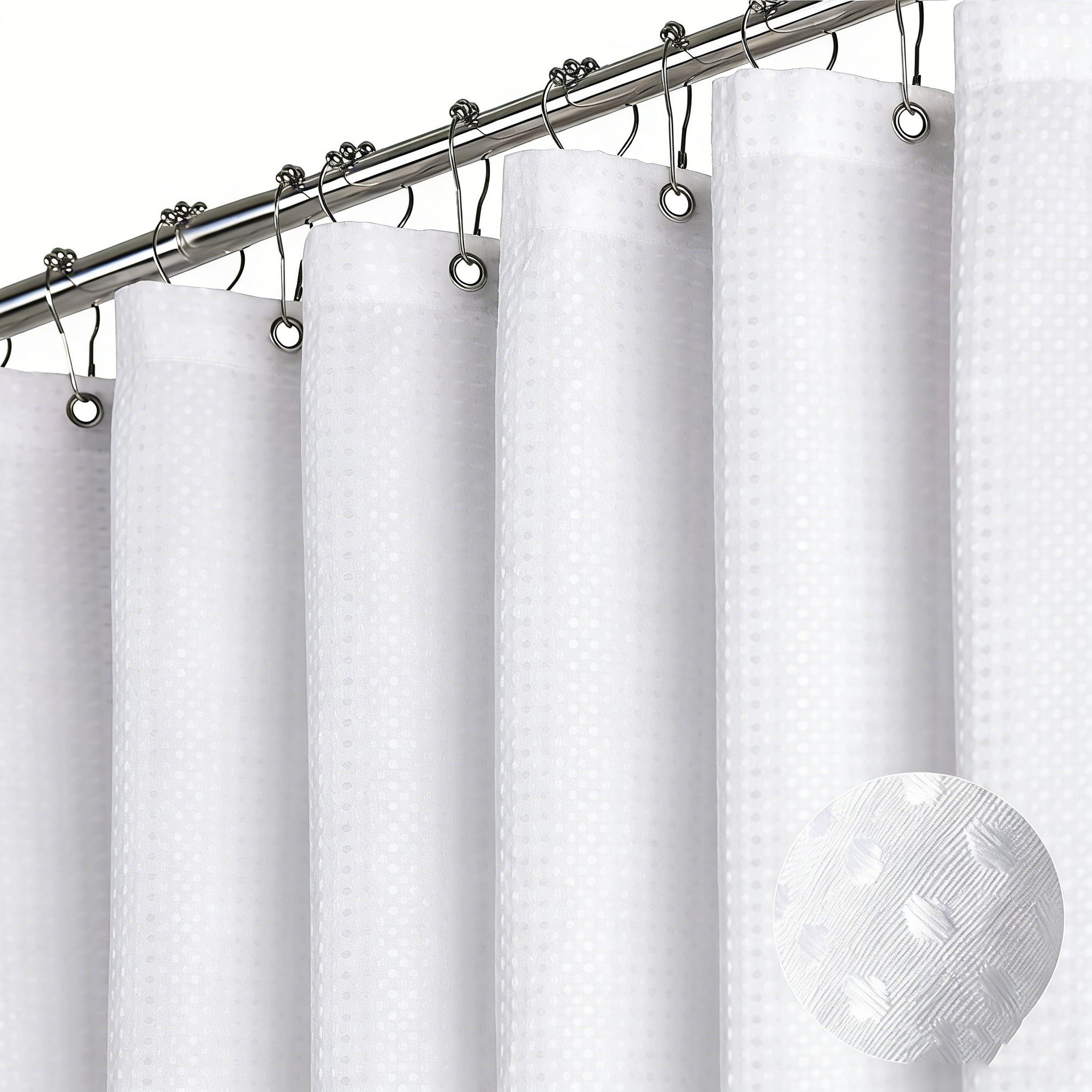 YL-38323 Plain Color Waffle Waterproof and Mildew-Resistant Polyester Shower Curtain, Bathroom Curtain, Toilet Partition Curtain, Shower Curtain