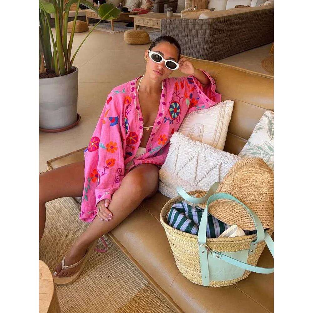 Women Solid Printed Cotton Short Coat Lady Casual Lace Up Full Sleeves V Neck Loose Jacket New Autumn High Street Overcoats MAKOUFEI