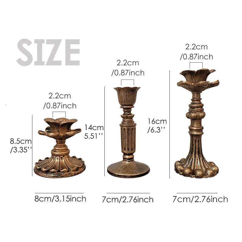 Retro Candlestick Resin Holder Sconce Nostalgic Antique French Candle Stick Rack Home Decor Photography Props H260310