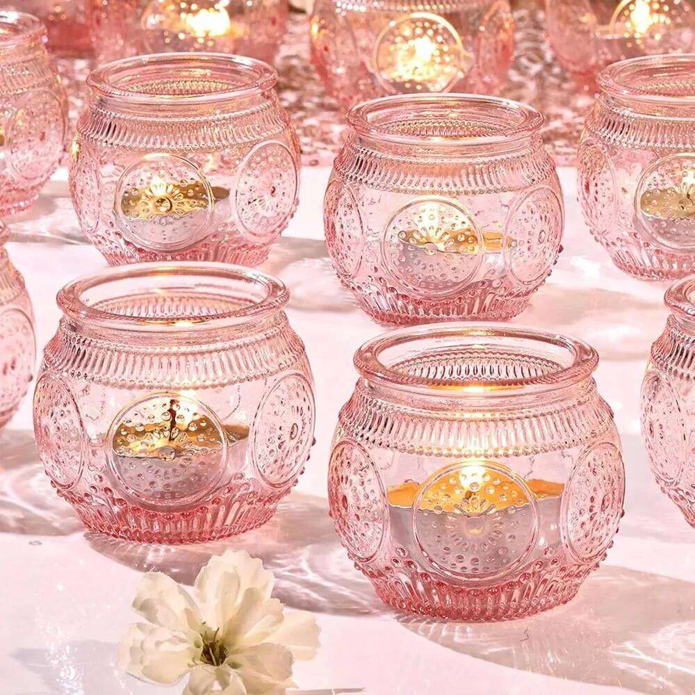 Simple Creative Votive Glass Candle Holders Flameless Tea Light Candlestick for Centerpieces Wedding Table Decor,Party Supplies H260310