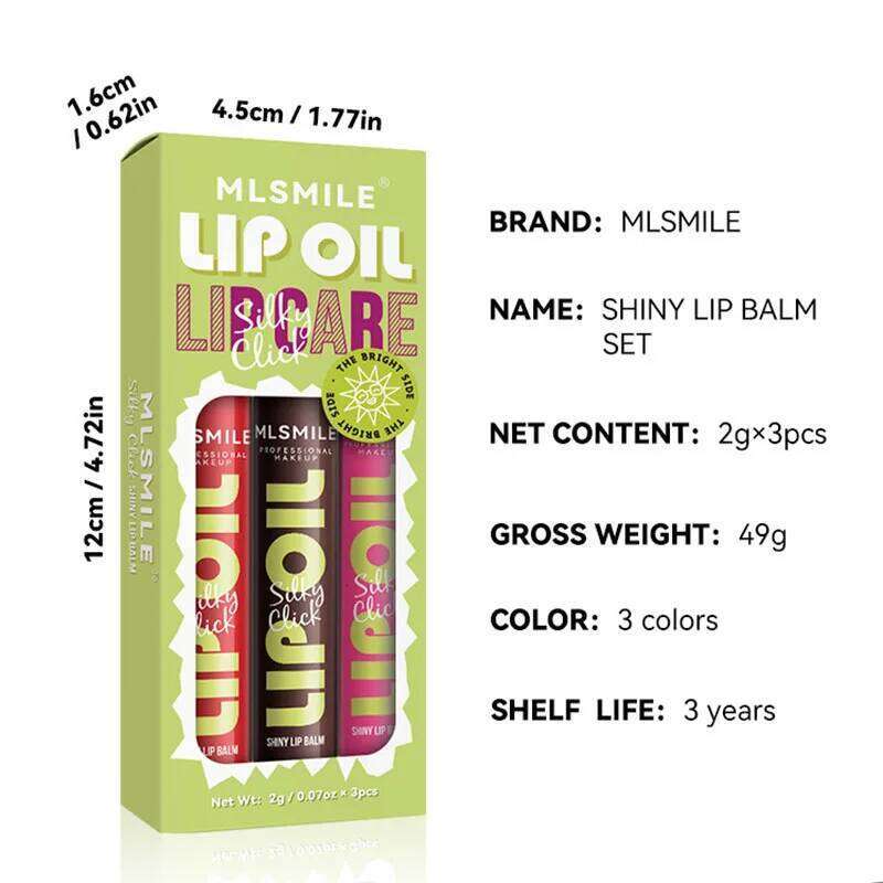 MLSMILE Press Solid Honey Nourishing Moisturizing Lipstick Pearl Mirror Lip Oil Set Z260310