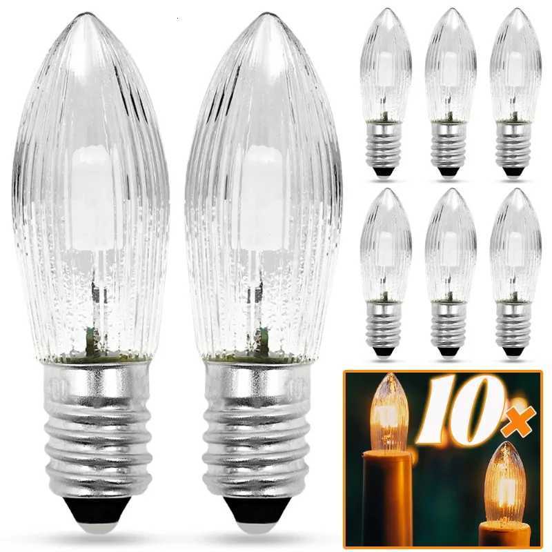 10PCS LED Filament Bulb E10 Warm White Edison Retro Candle Light Blubs Glass Bulbs Tapered Candles Replacement Bulbs H260310
